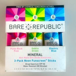 🦋3 for 99$🦋 NIB Neon Mineral Funscreen Sunscreen SPF 50 Variety Pack, 0.3 Oz e